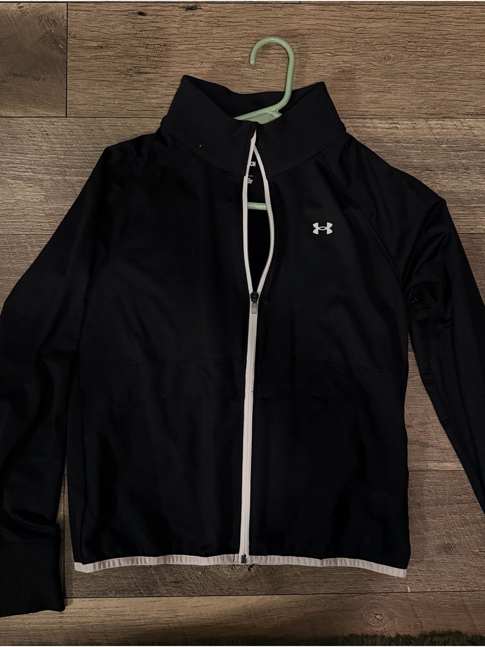 Under Armour Women's Black Full-Zip Jacket with White Trim